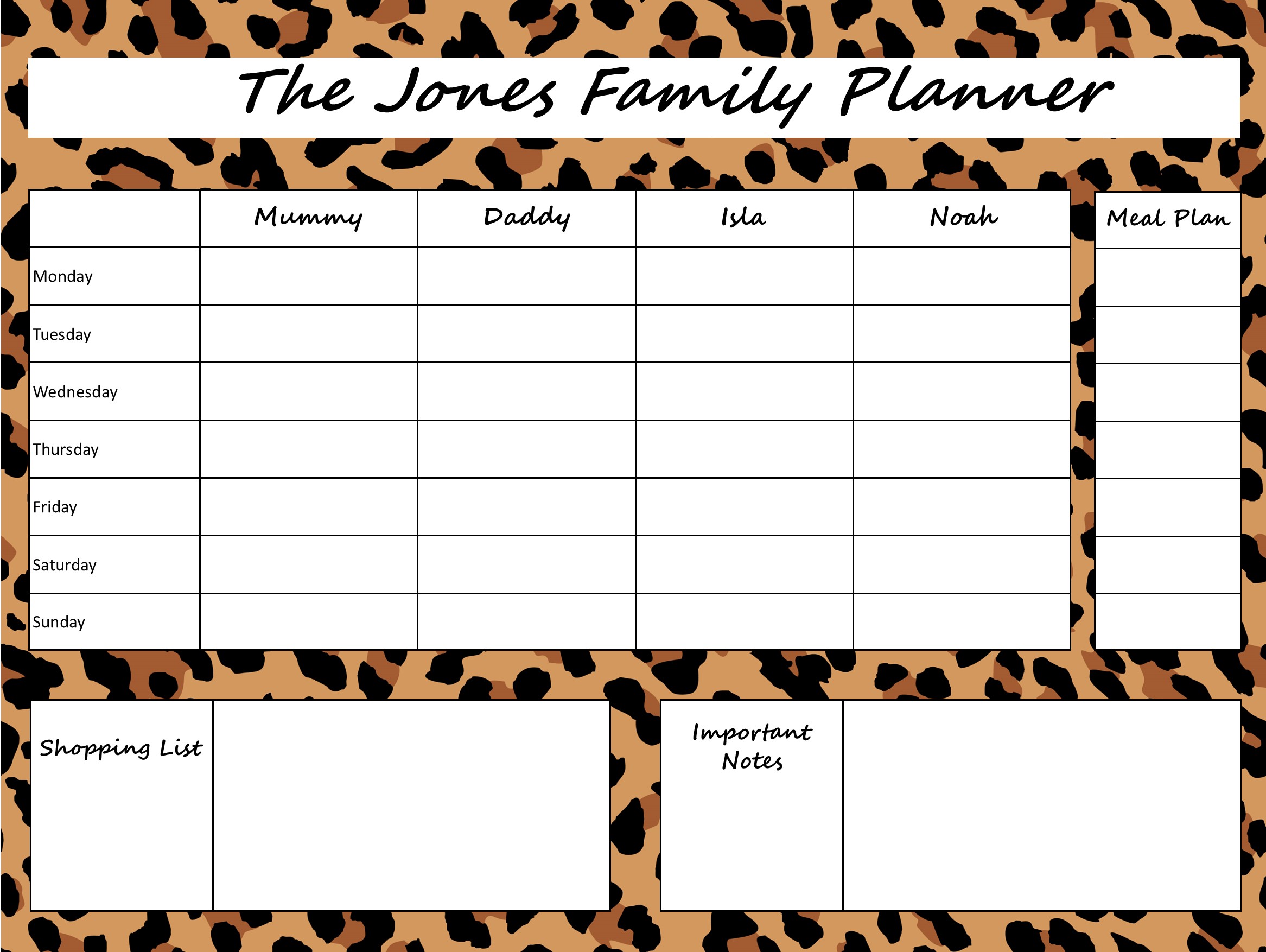 Mummy Planner Designs - loud leopard