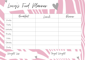 Food & Weight Loss Wall Planner Pink Geo
