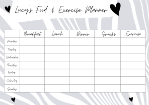 Meal & Exercise Wall Planner Grey Geo